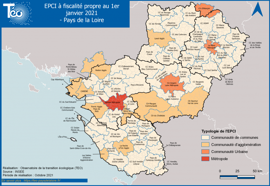 EPCI à fiscalité propre Pays de la Loire