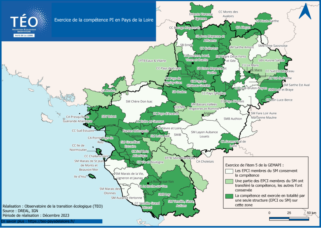 Cartographie des structures porteuse de la compétence PI en Pays de la Loire