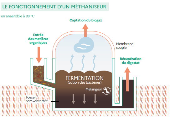 Fonctionnement d'un méthaniseur