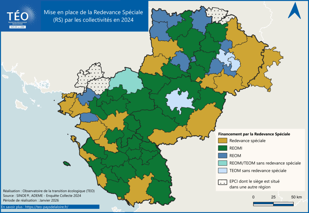 Cartographie de la redevance spéciale en 2024 - TEO Pays de la Loire