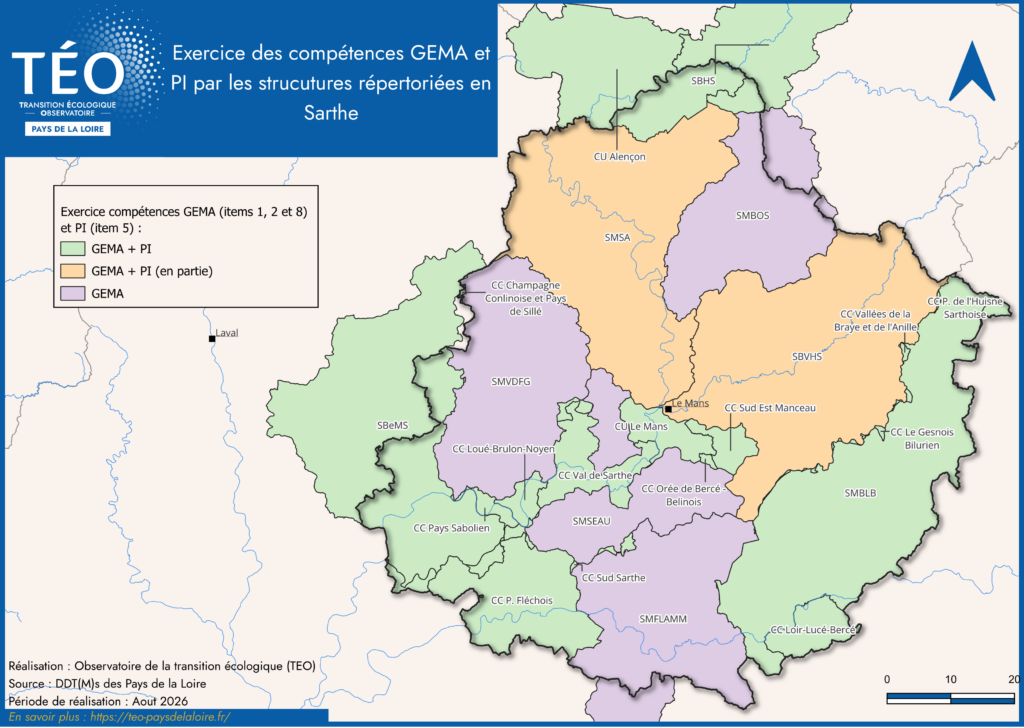 Exercice des compétences GEMAPI en Sarthe 2026