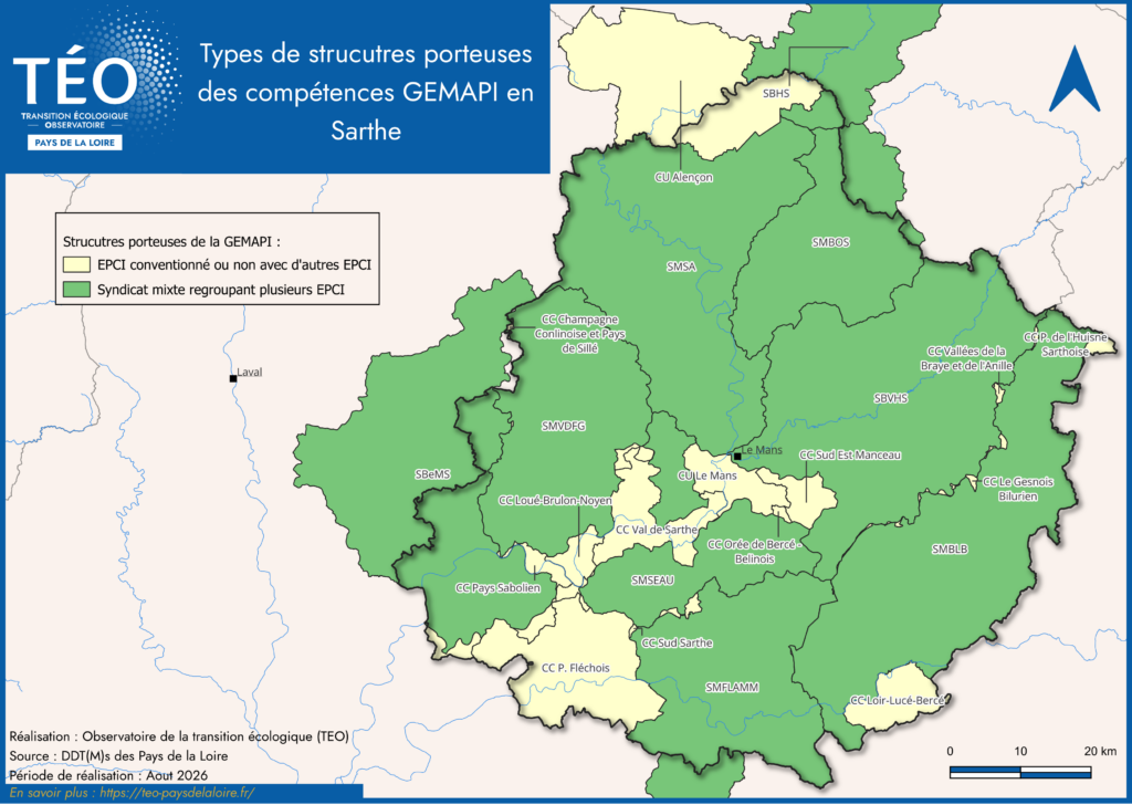 Type de structures GEMAPI en Sarthe 2026