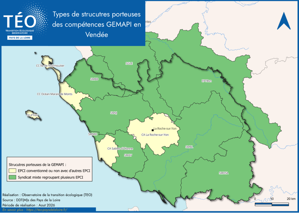 Type de structures GEMAPI en Vendée 2026
